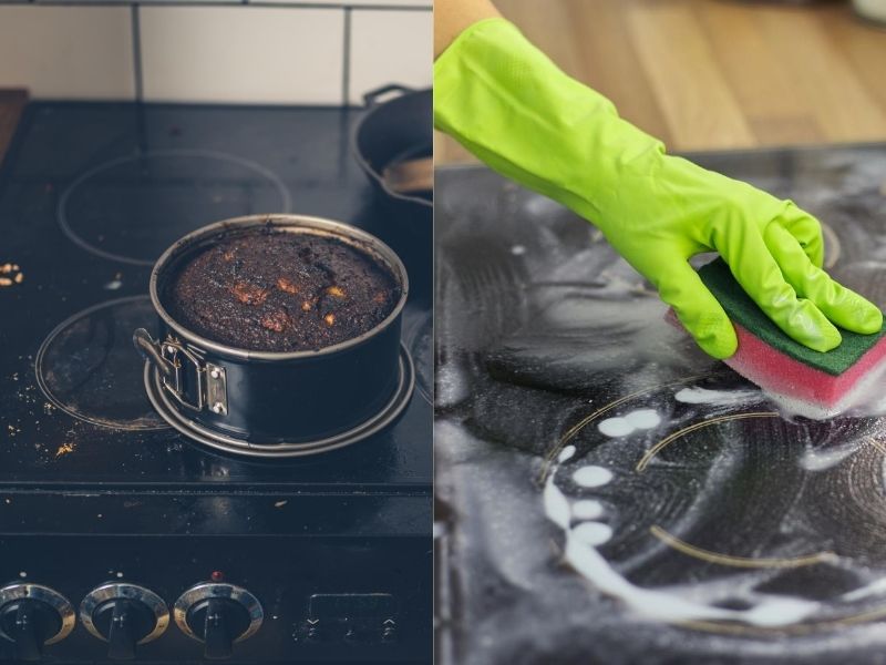 Cleaning a regular glass hob